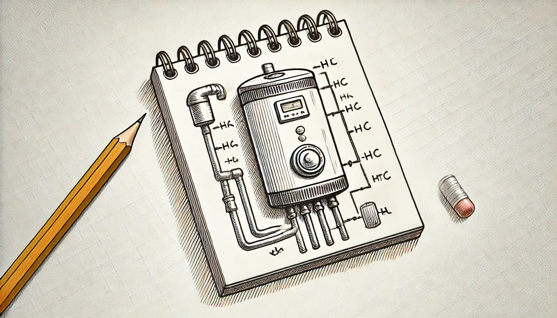 Photo d'un dessin d'illustration d'un chauffe-eau thermodynamique.